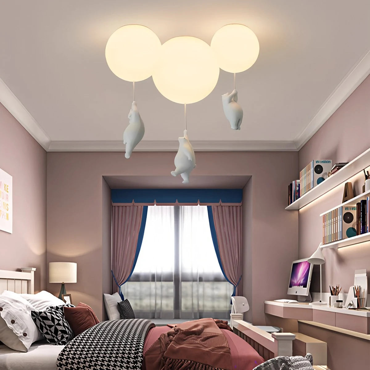 Antizer Modern Cartoon Balloon Bear Ceiling Light