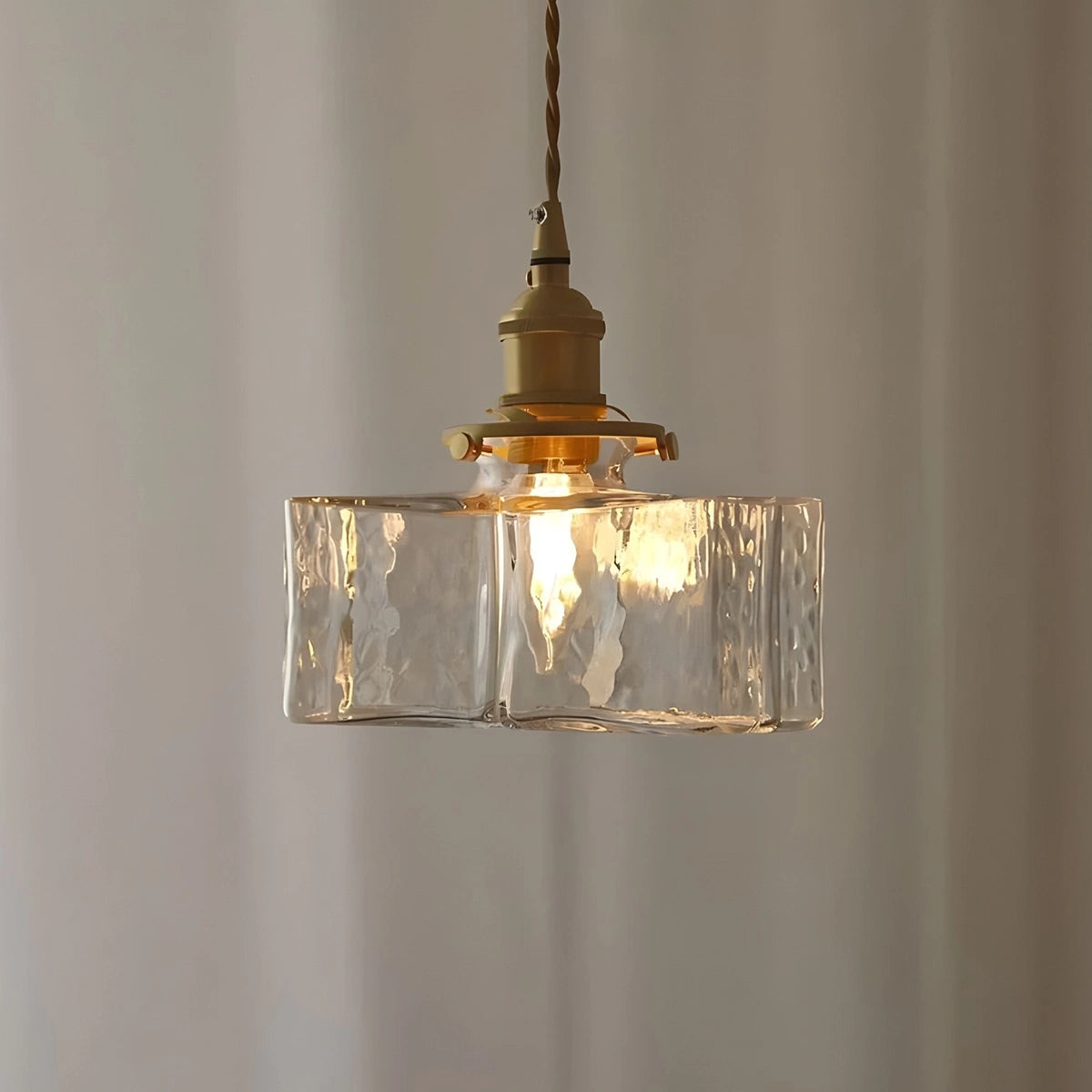 Antizer Verglas Clear Glass Pendant Light for Bedroom
