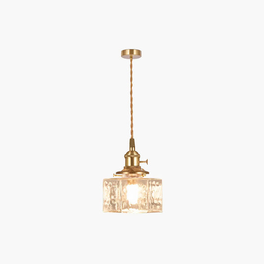 Antizer Verglas Clear Glass Pendant Light for Bedroom
