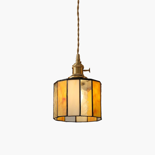 Antizer Vintage Brass Glass Pendant Light