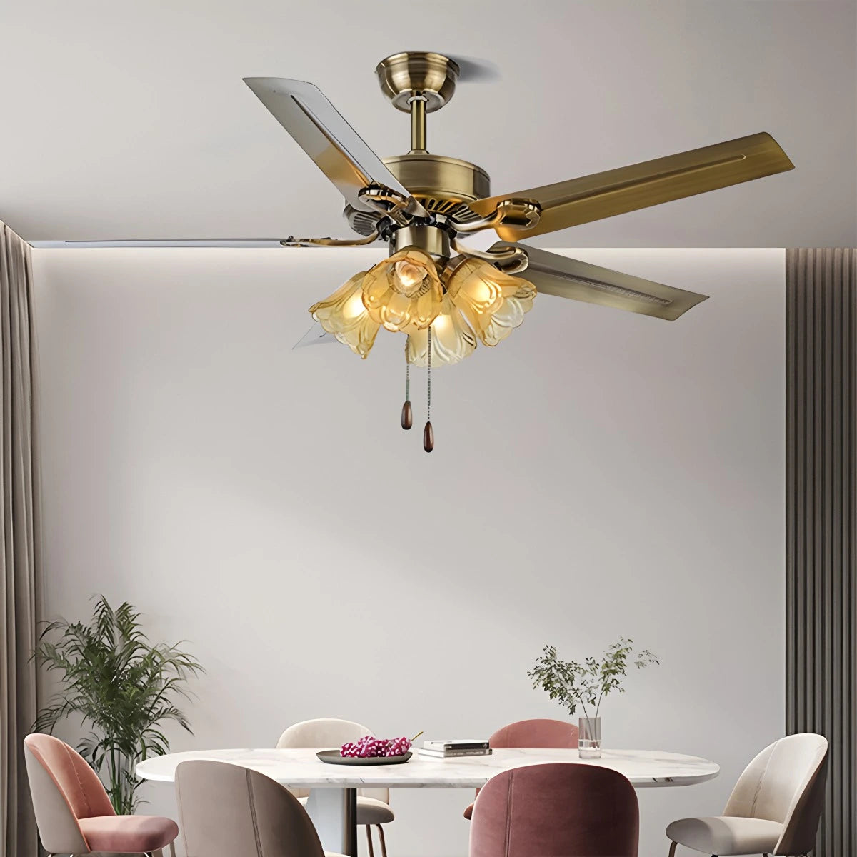 Antizer Vintage Ceiling Fan with Light for Dining Room