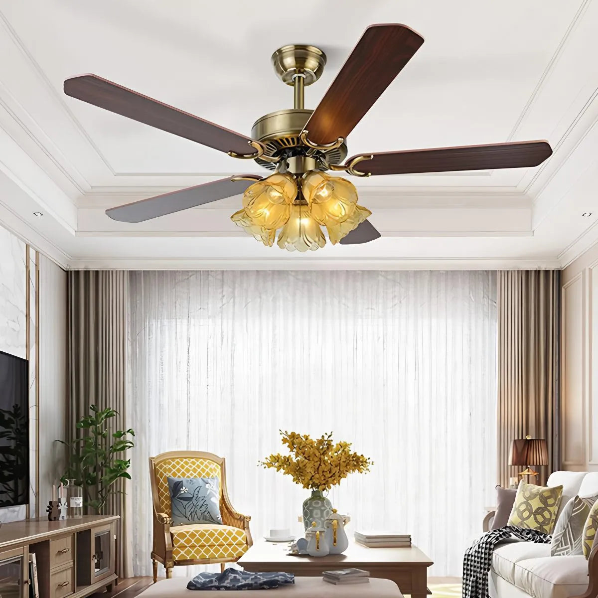 Antizer Vintage Ceiling Fan with Light for Dining Room