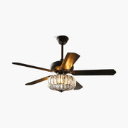 Antizer Vintage Crystal Ceiling Fan with Light