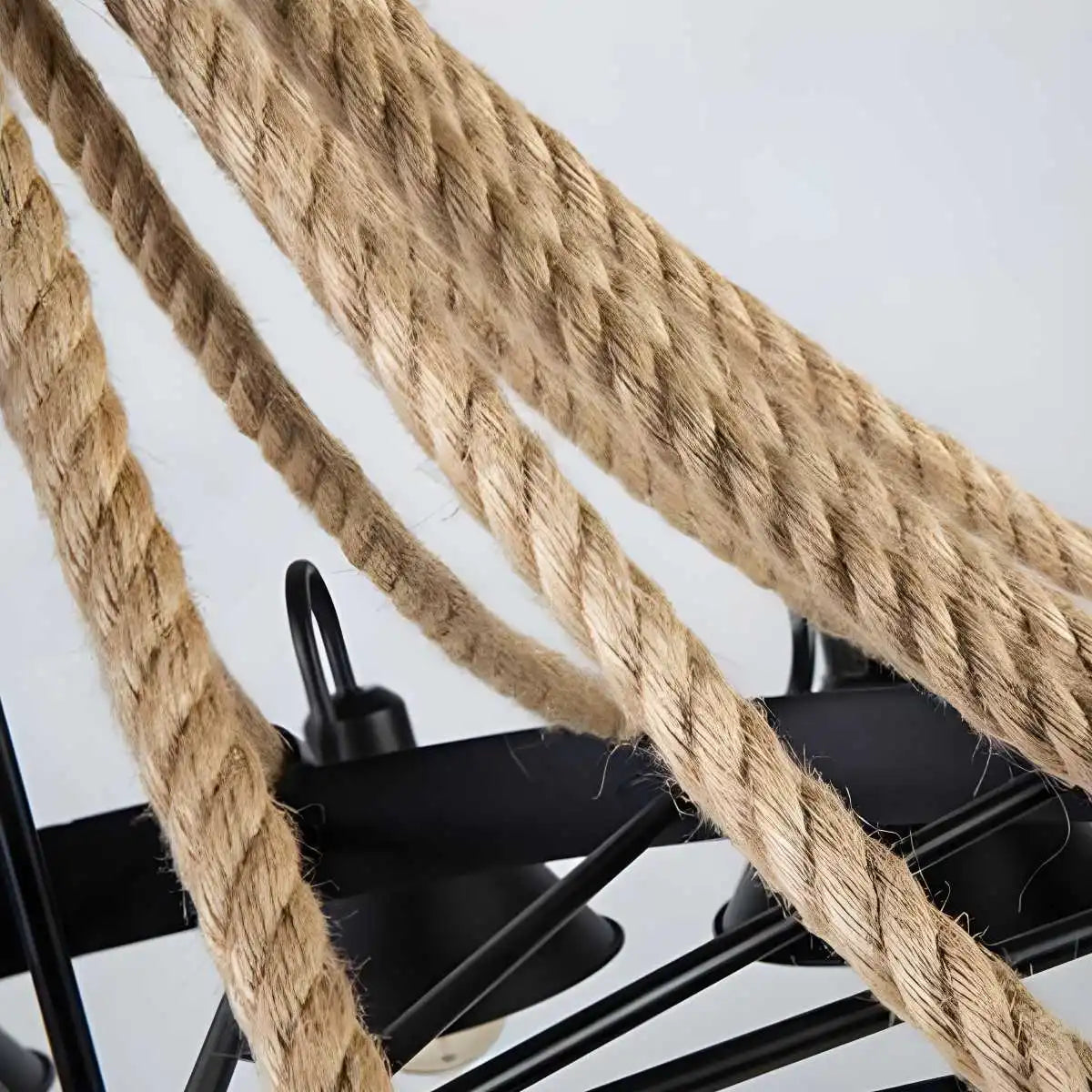 Antizer Vintage Industrial Rope Chandelier for Dining Area