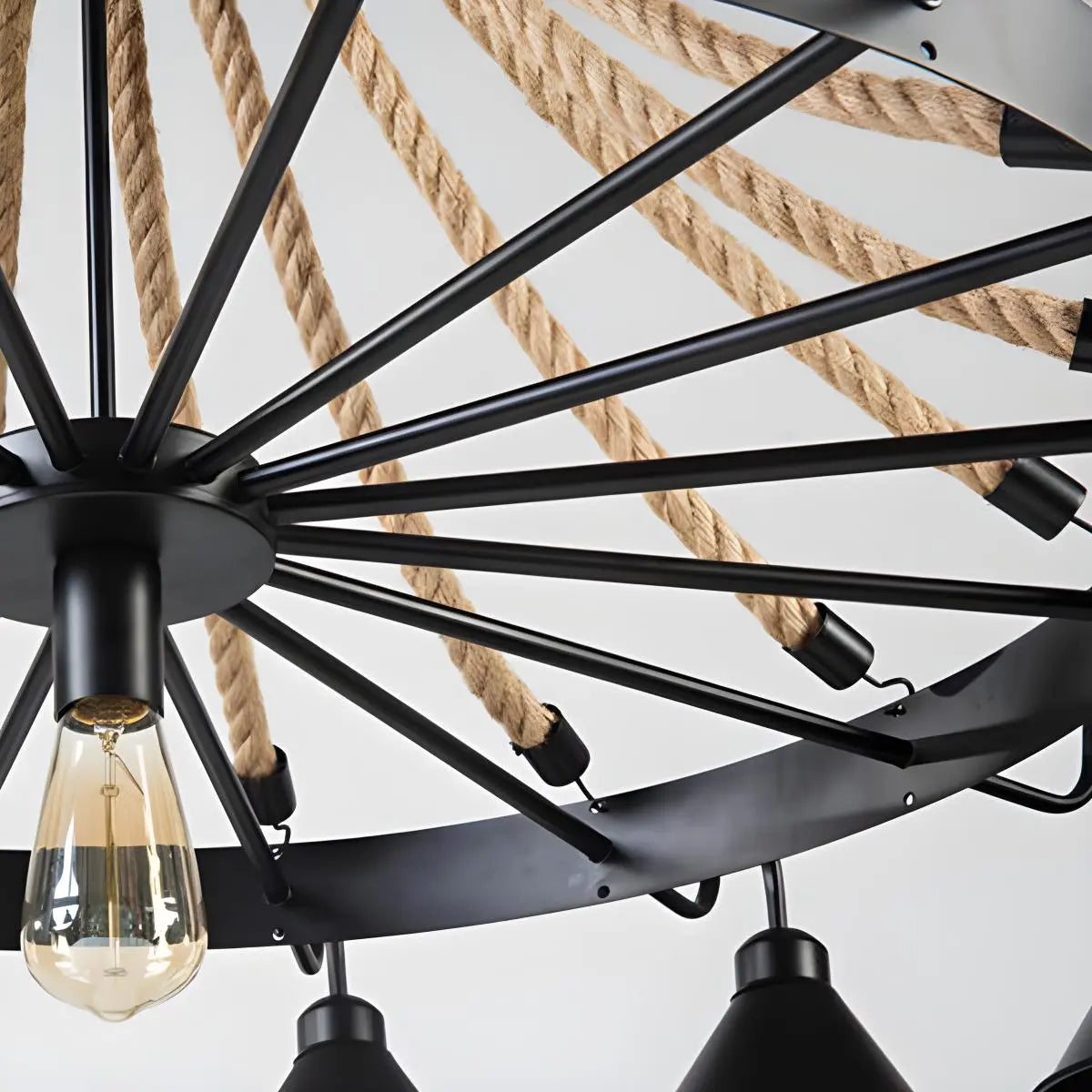 Antizer Vintage Industrial Rope Chandelier for Dining Area
