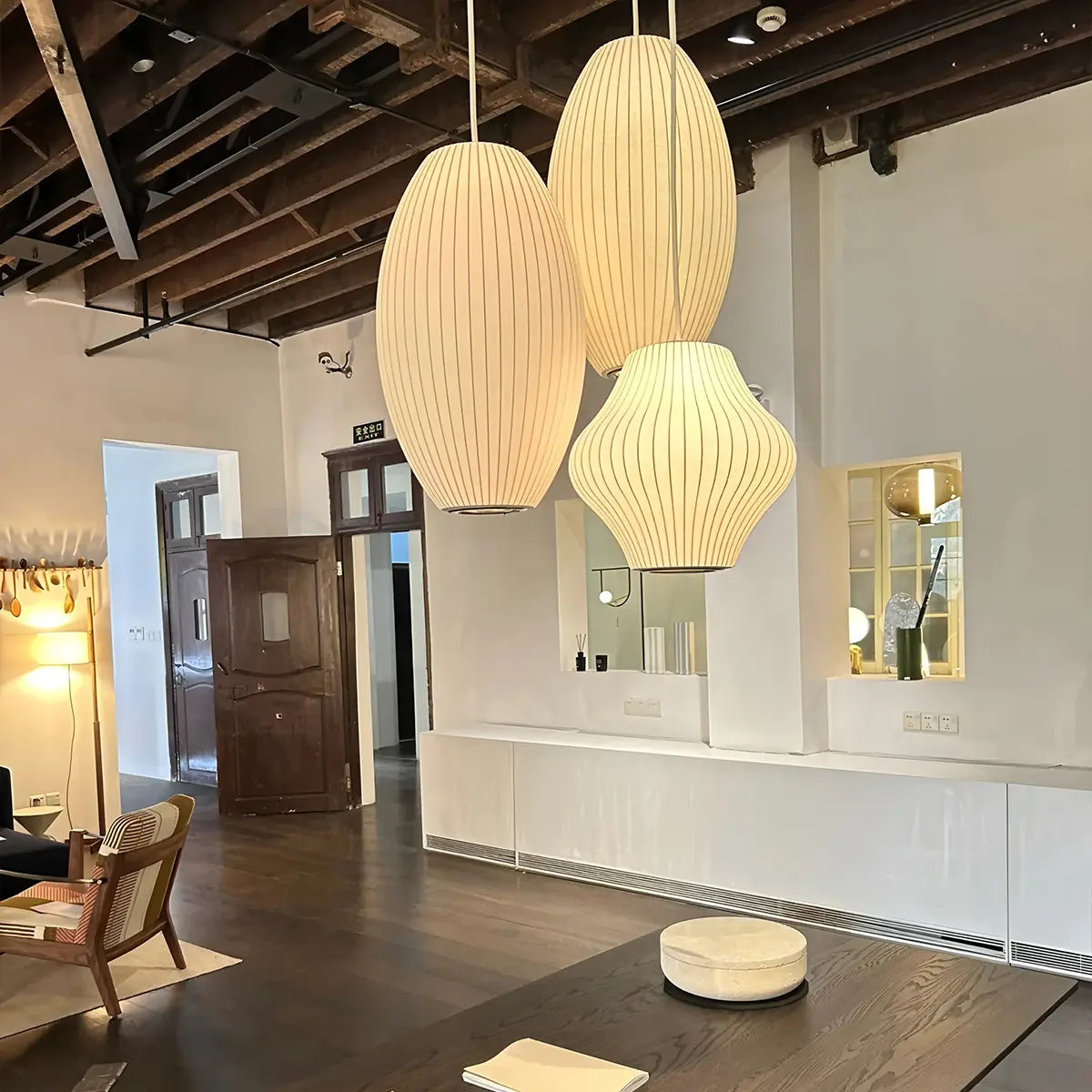 Antizer Vintage LED Silk Lantern Pendant Light