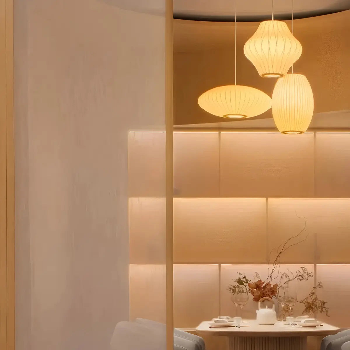 Antizer Vintage LED Silk Lantern Pendant Light