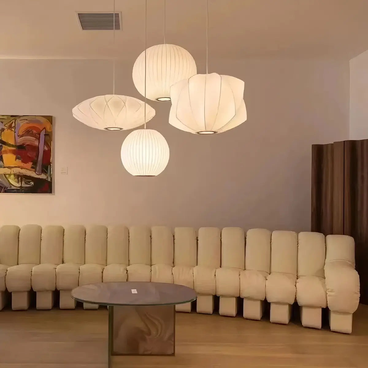 Antizer Vintage LED Silk Lantern Pendant Light