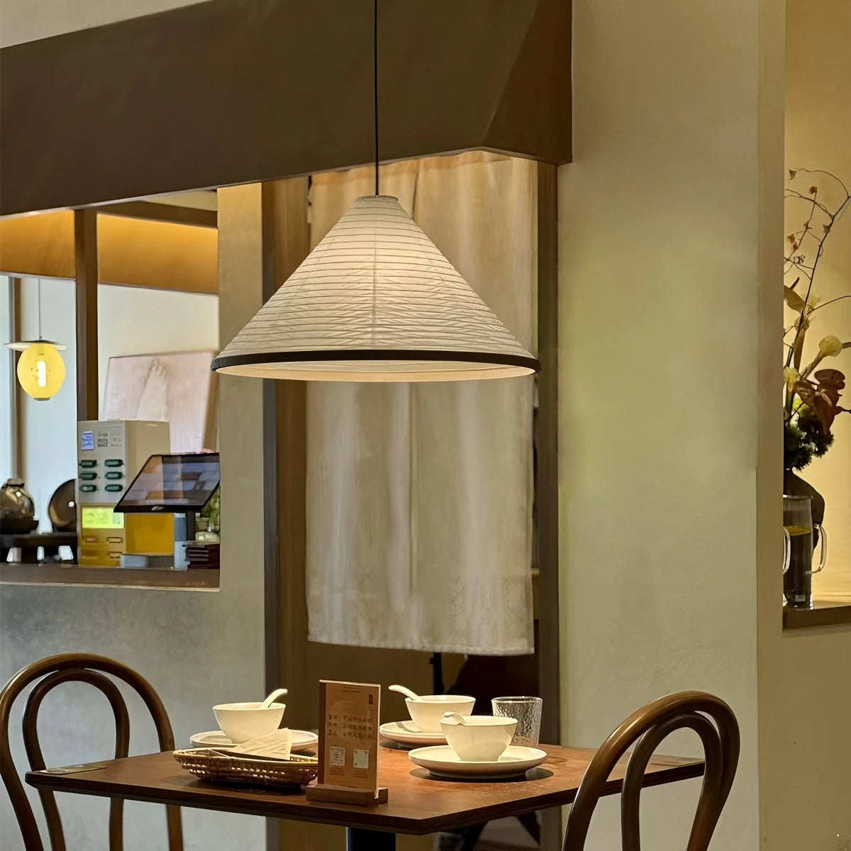 Antizer Washi Paper Hat Pendant Lamp for Dining Room
