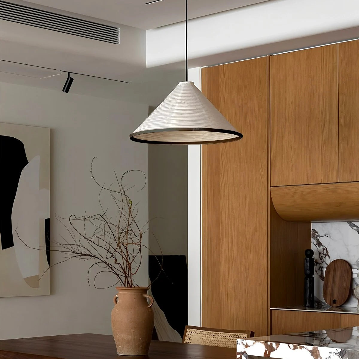 Antizer Washi Paper Hat Pendant Lamp for Dining Room