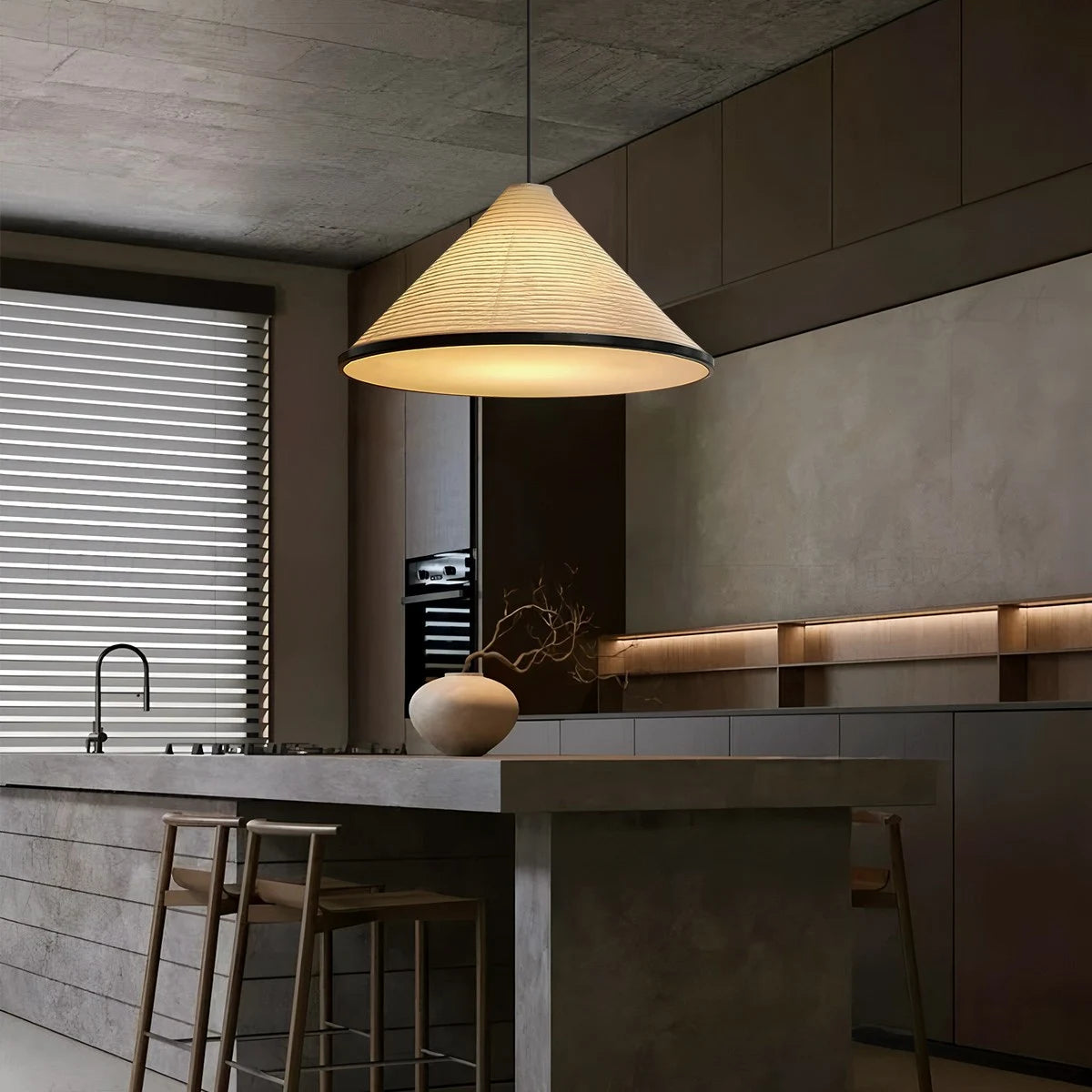 Antizer Washi Paper Hat Pendant Lamp for Dining Room