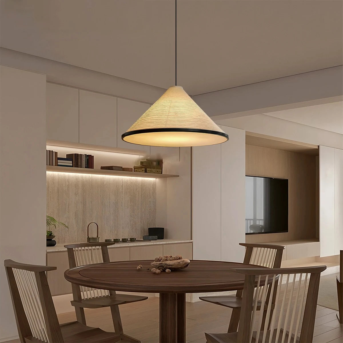Antizer Washi Paper Hat Pendant Lamp for Dining Room