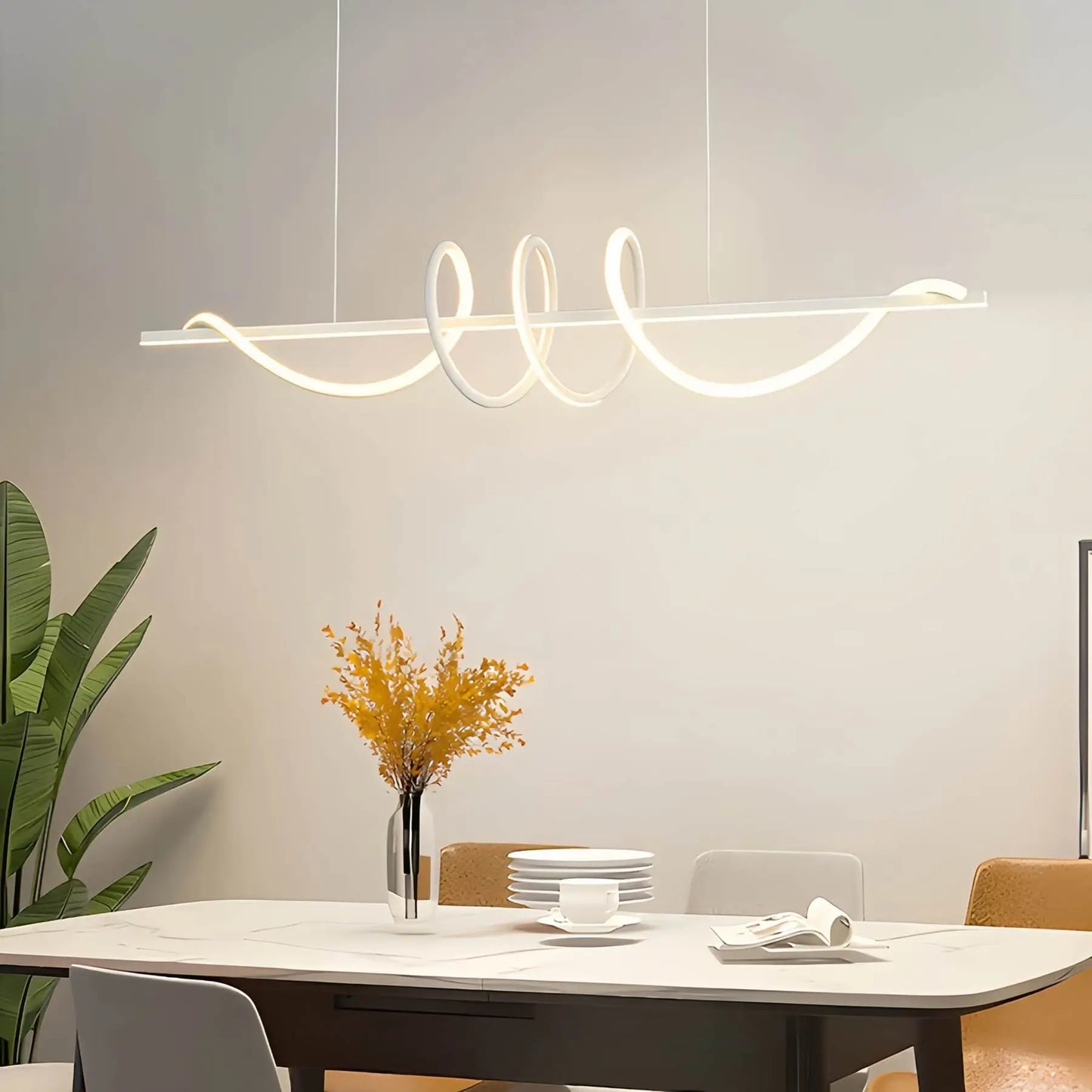 Antizer Wave Linear Chandelier for Dining Room