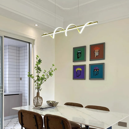 Antizer Wave Linear Chandelier for Dining Room