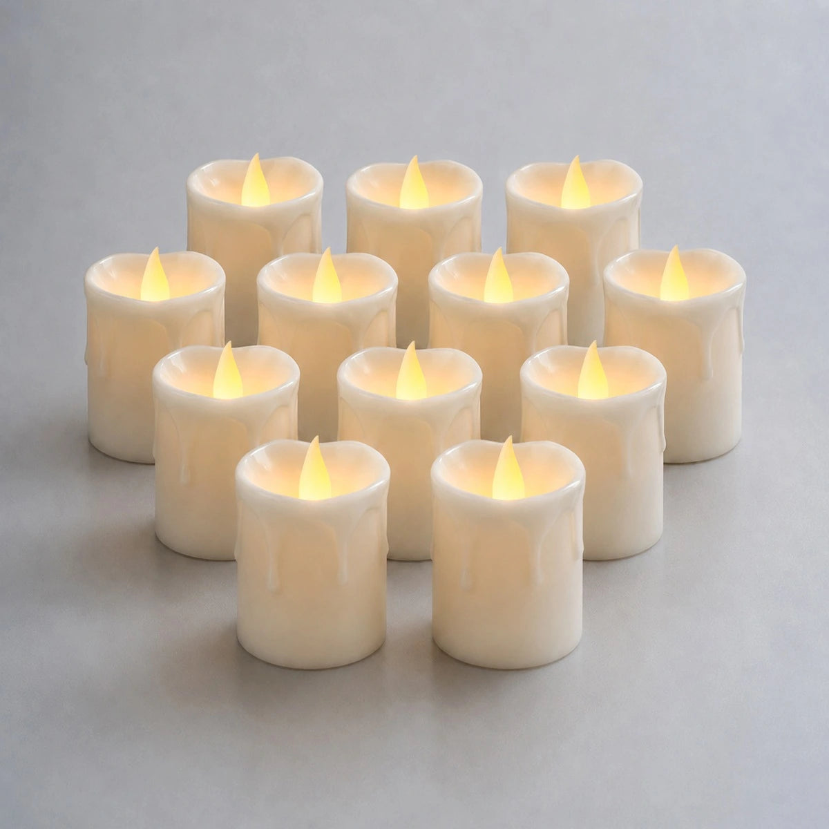 Antizer White Drip Flameless Votive Candles 12 Pack × 36