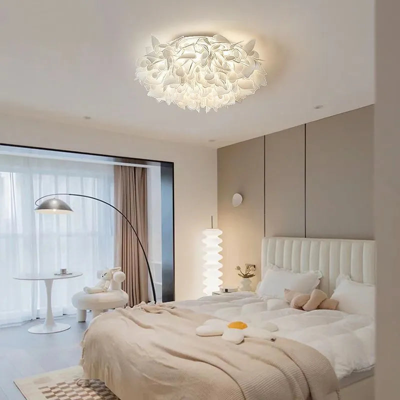 Antizer White Flower-Shaped Flush Mount Ceiling Light