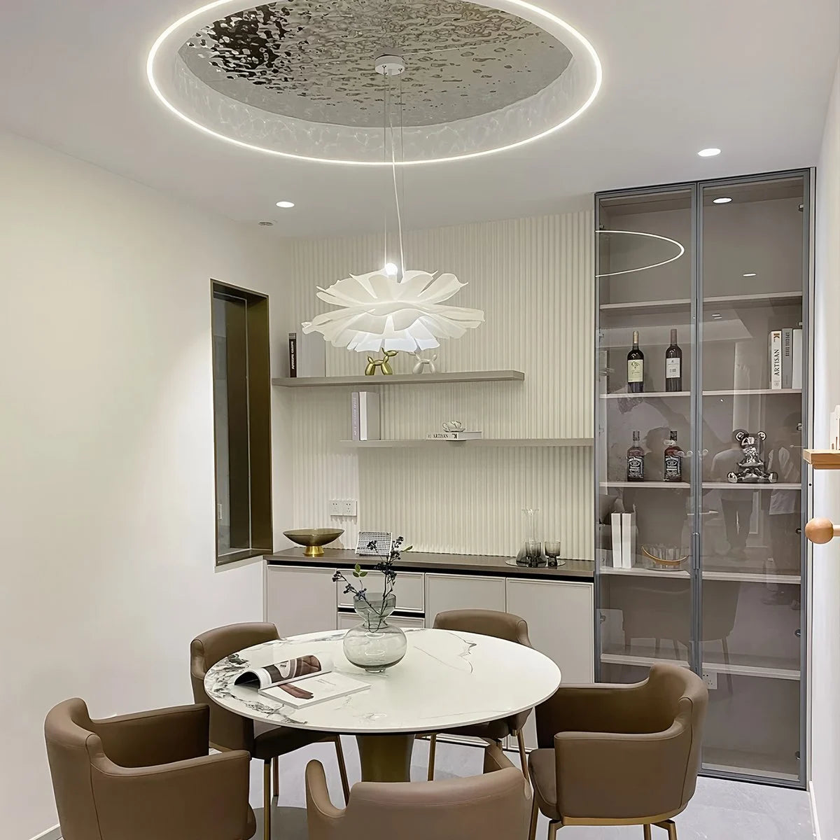 Antizer White Flower Pendant Light for Living Room