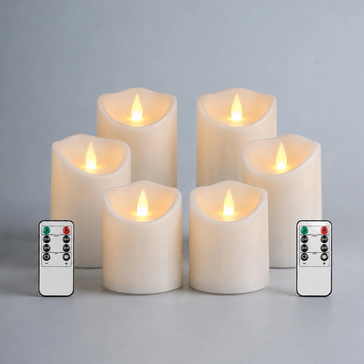 Antizer White Outdoor Waterproof Pillars Flameless Candle 24 Pack × 6