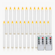 Antizer White Smooth Flameless Taper Candle 24 Pack × 16