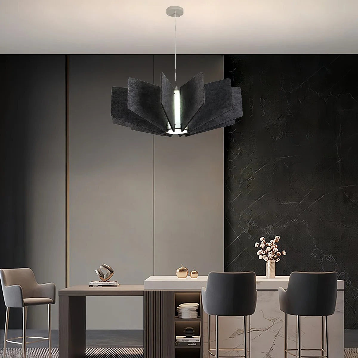 Antizer Wing Panel Acoustic Pendant Light for Living Room