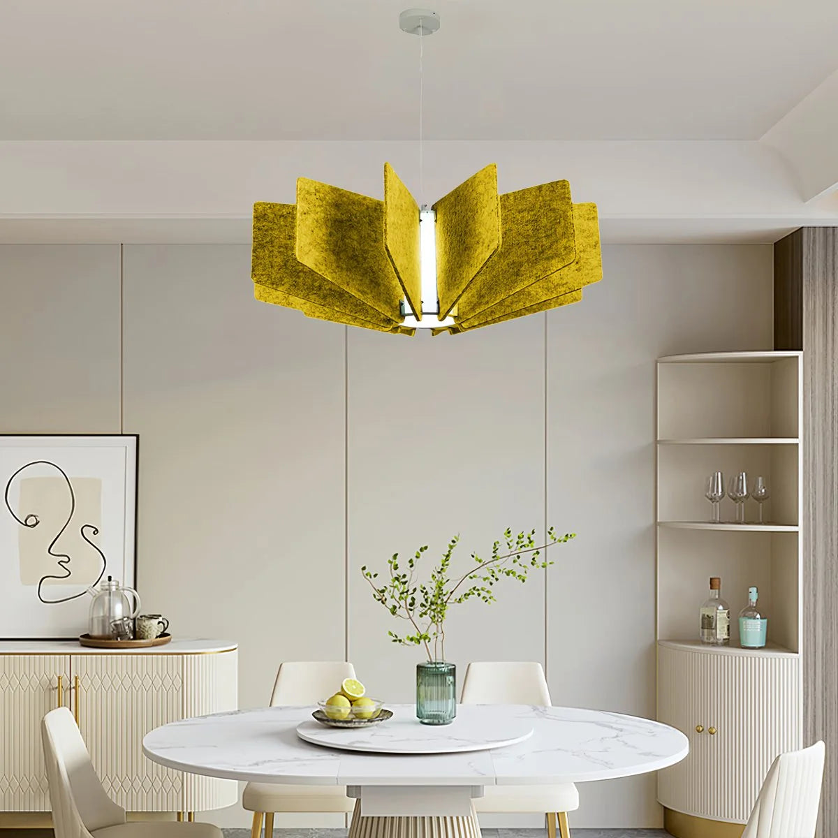 Antizer Wing Panel Acoustic Pendant Light for Living Room