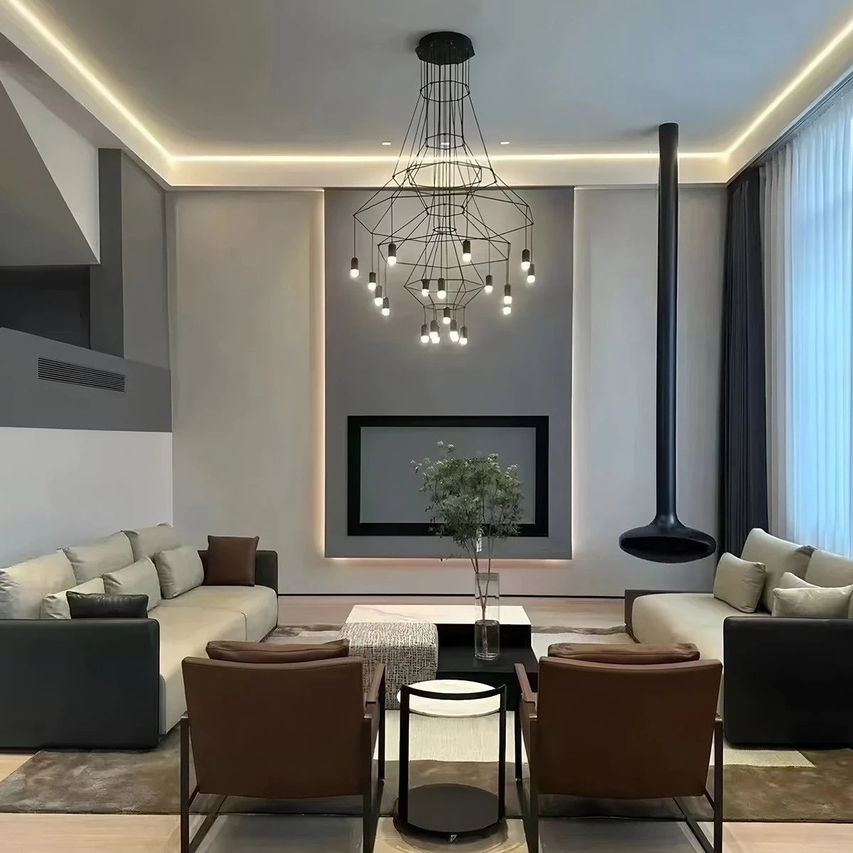 Antizer Wire Tiered Sculptural Chandelier