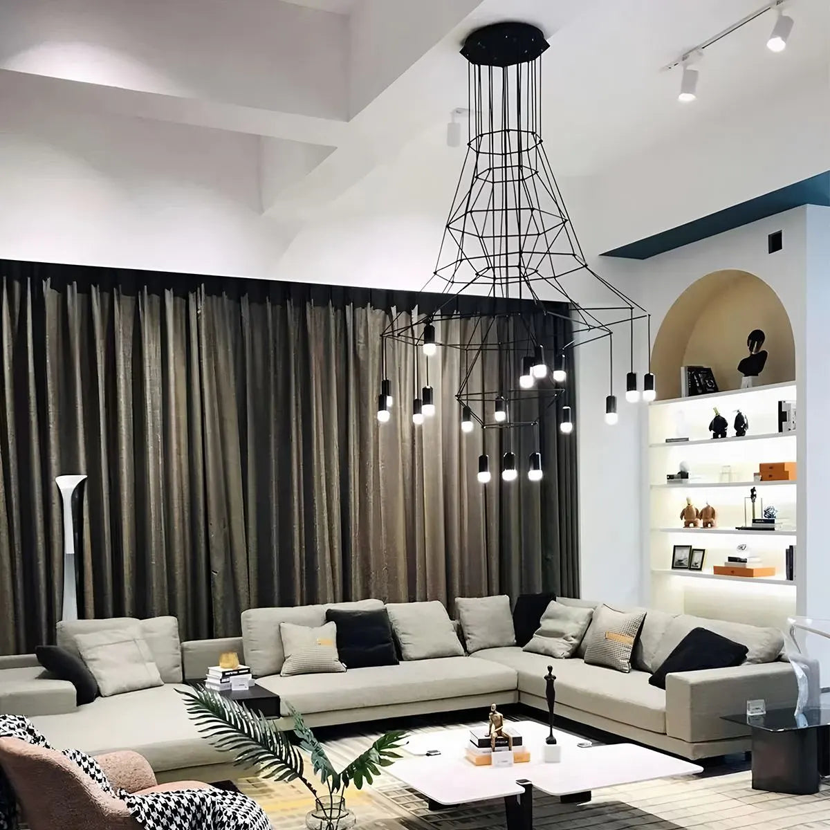 Antizer Wire Tiered Sculptural Chandelier