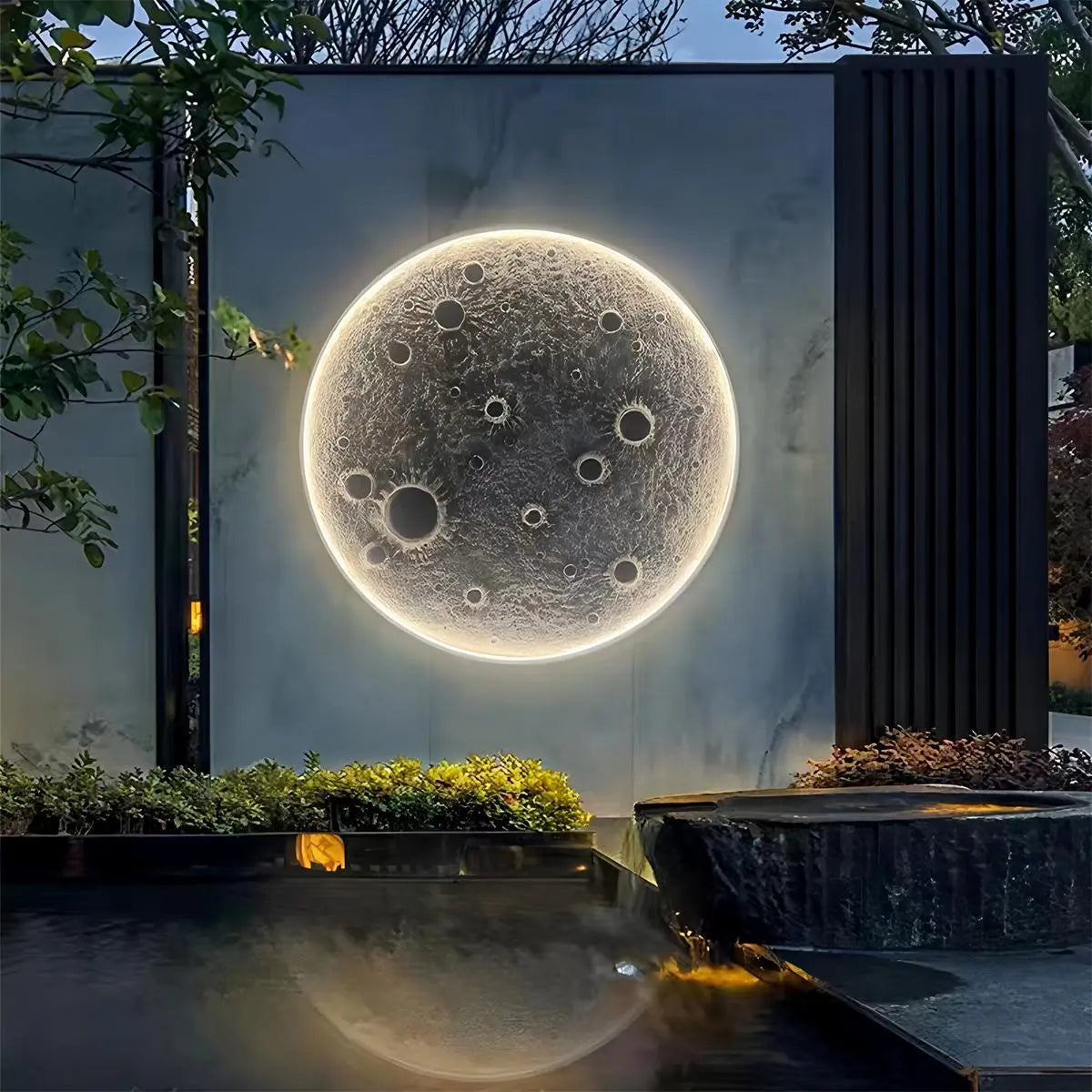 Antizer 3D Relief Moon Decorative Wall Lamp