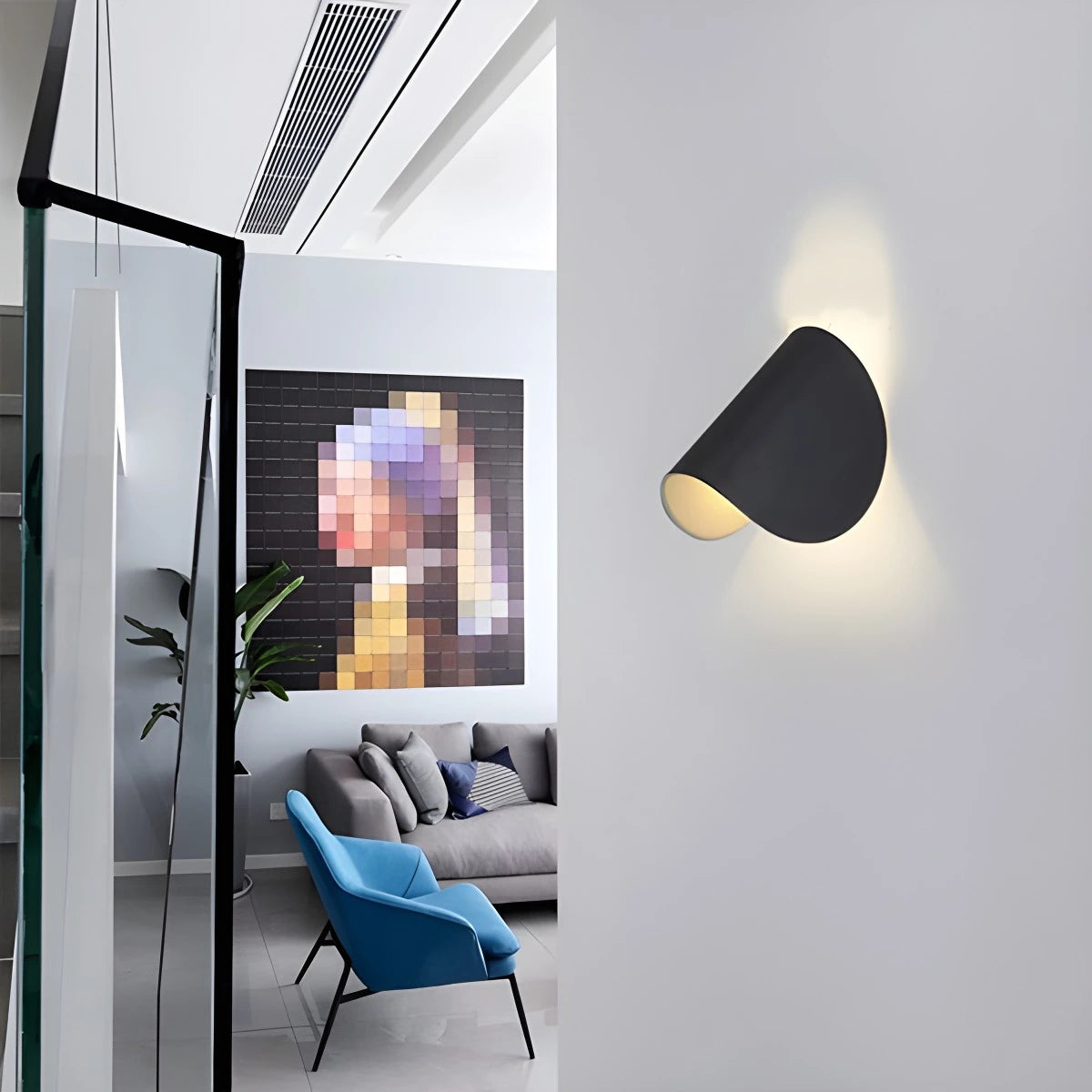 Antizer Adjustable Half Shade Wall Sconce