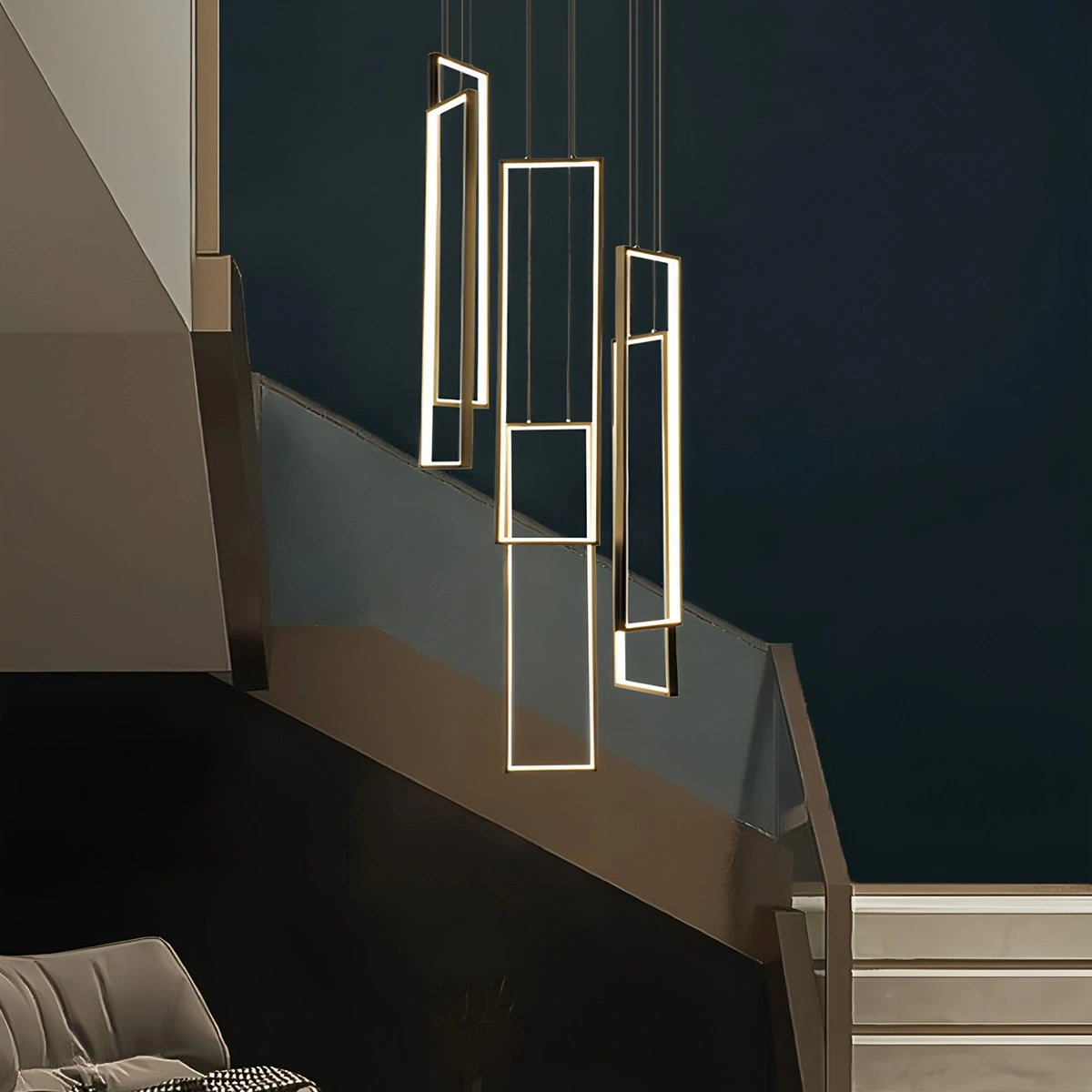 Antizer Aldarj Rectangular LED Staircase Chandelier