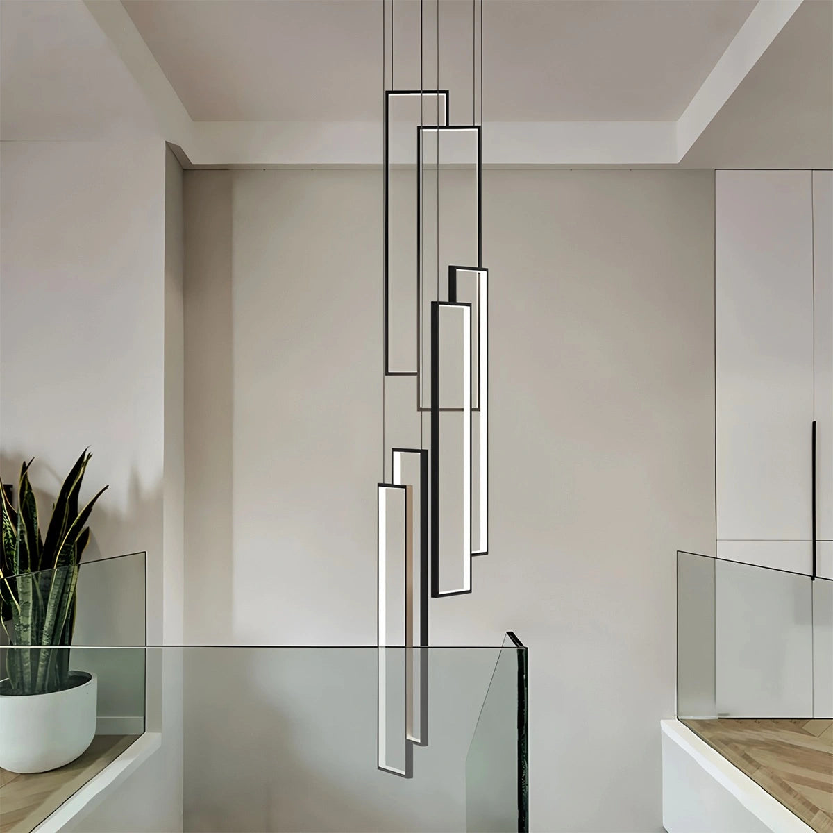 Antizer Aldarj Rectangular LED Staircase Chandelier