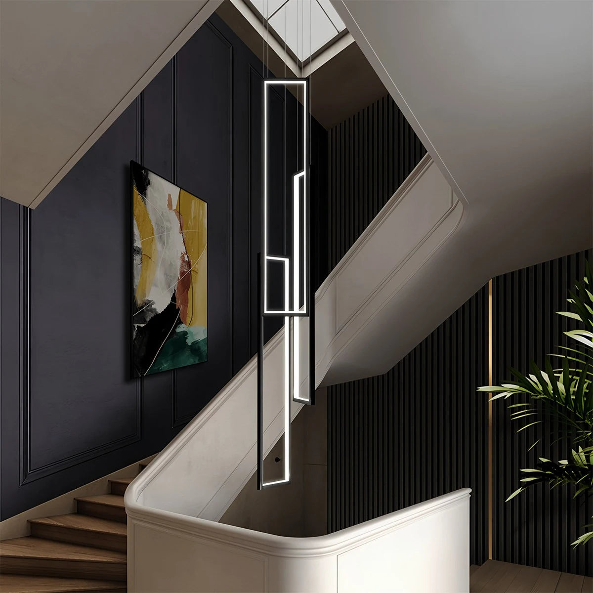 Antizer Aldarj Rectangular LED Staircase Chandelier