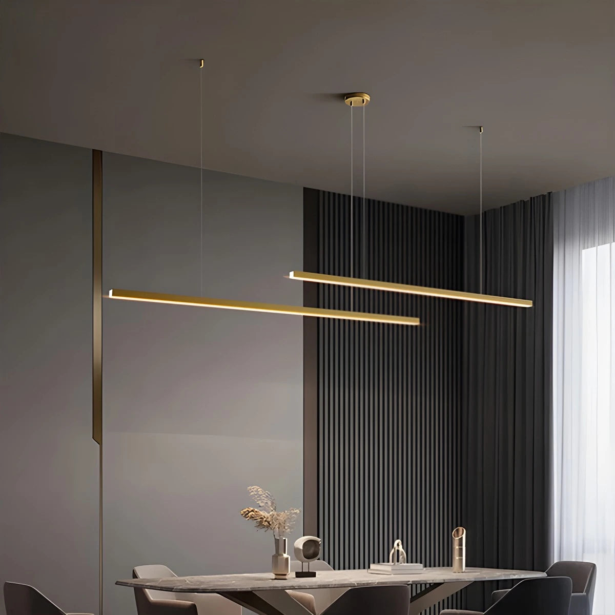 Antizer All Copper Minimalist Chandelier for Dining & Living Rooms