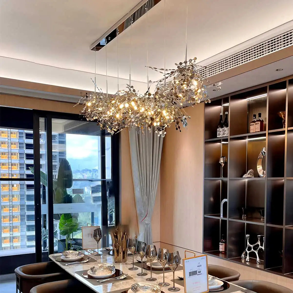 Antizer Argent/Gold Cloud Multi Pendant Chandelier