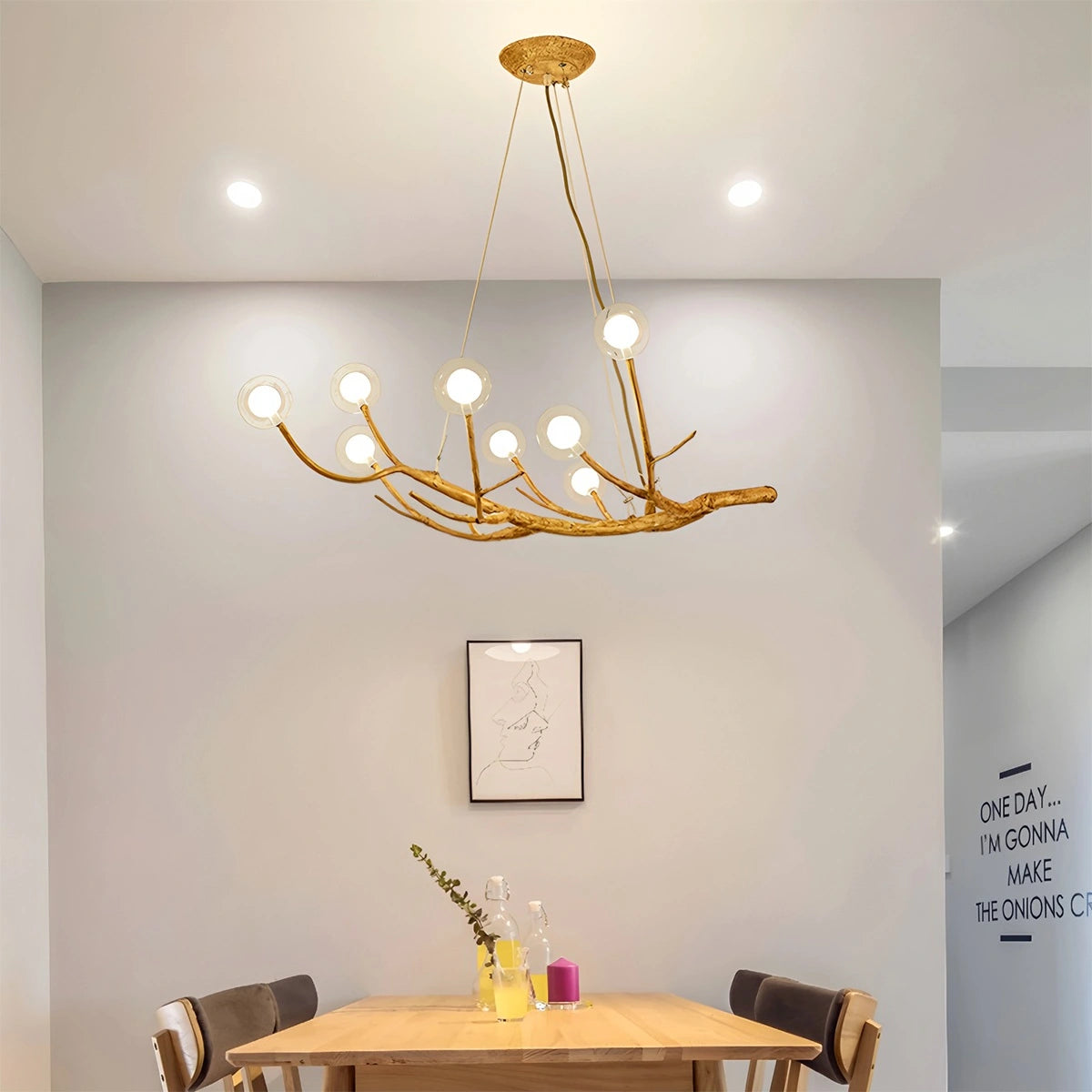 Antizer Arvore Branch Glass Chandelier for Dining Room