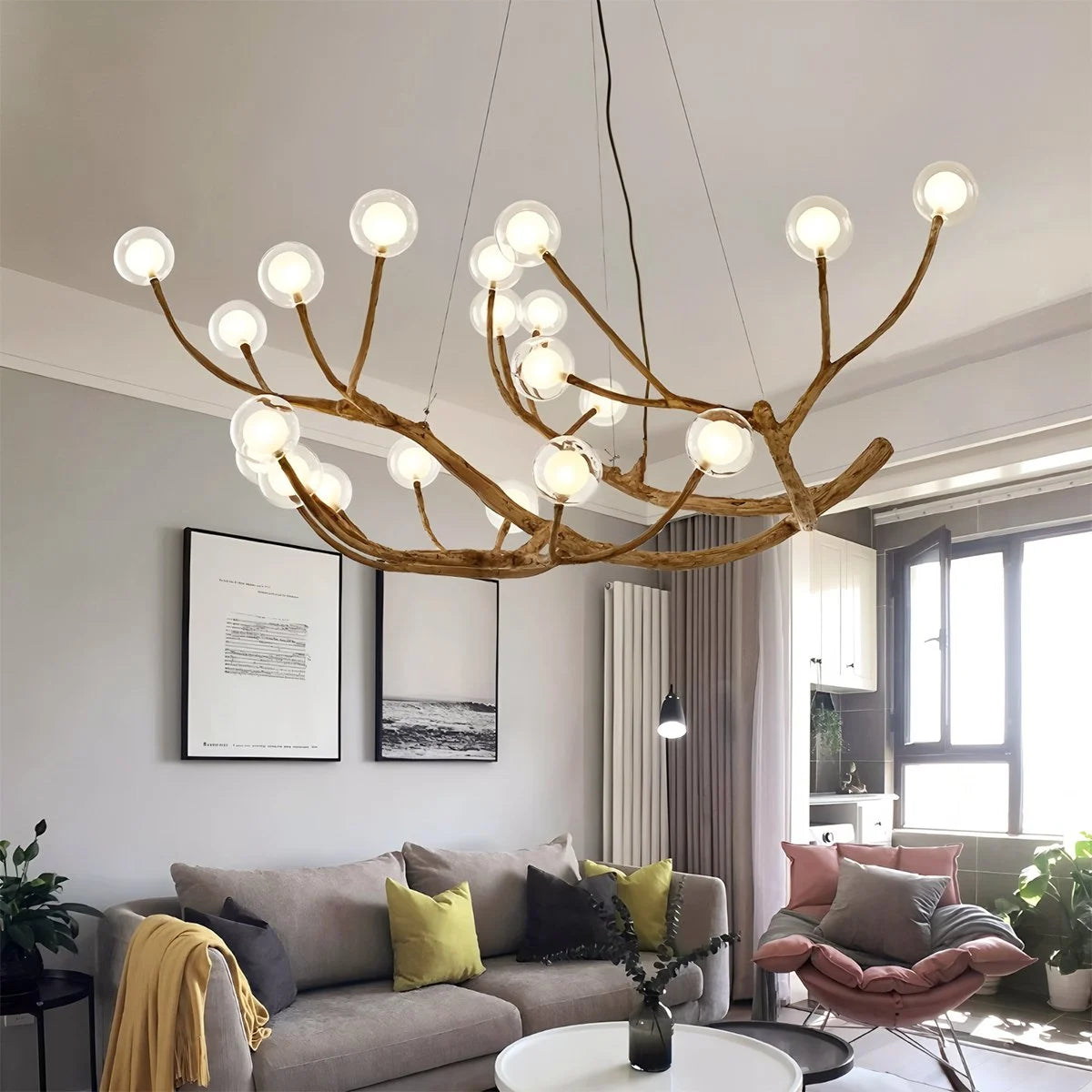 Antizer Arvore Branch Glass Chandelier for Dining Room