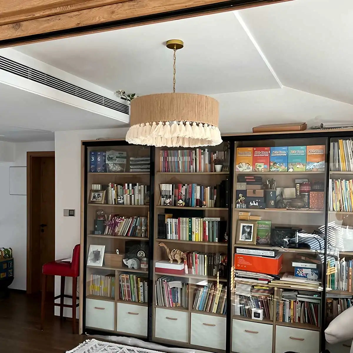 Antizer Boho Vintage Twine Fringe Pendant Light