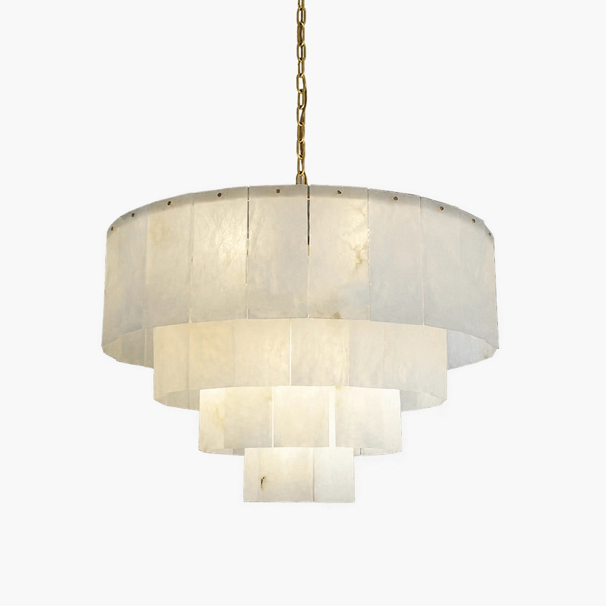 Antizer Brendra Classic Alabaster Multi-Layer Round Chandelier