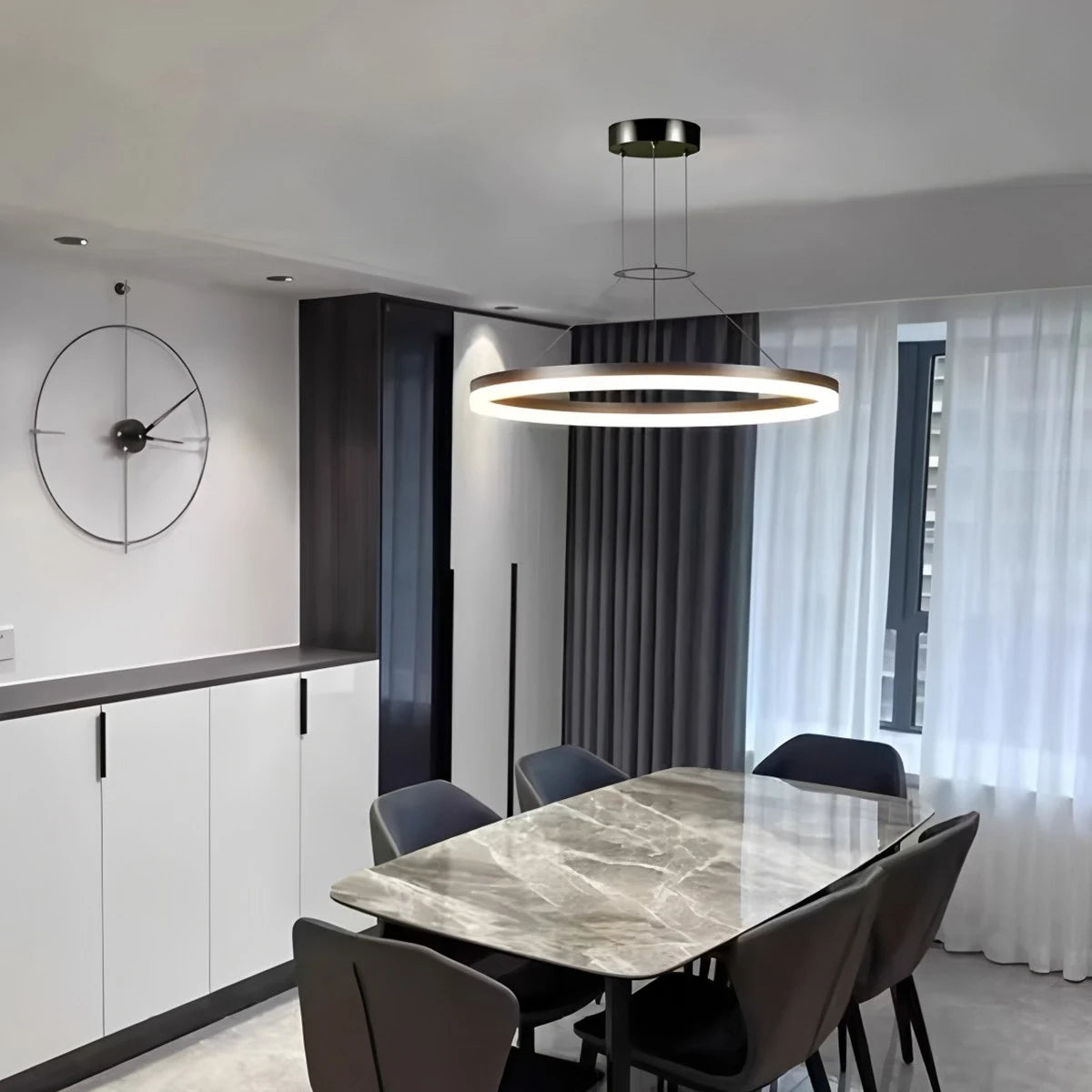 Antizer Circular Led Pendant Light for Living Room Kitchen