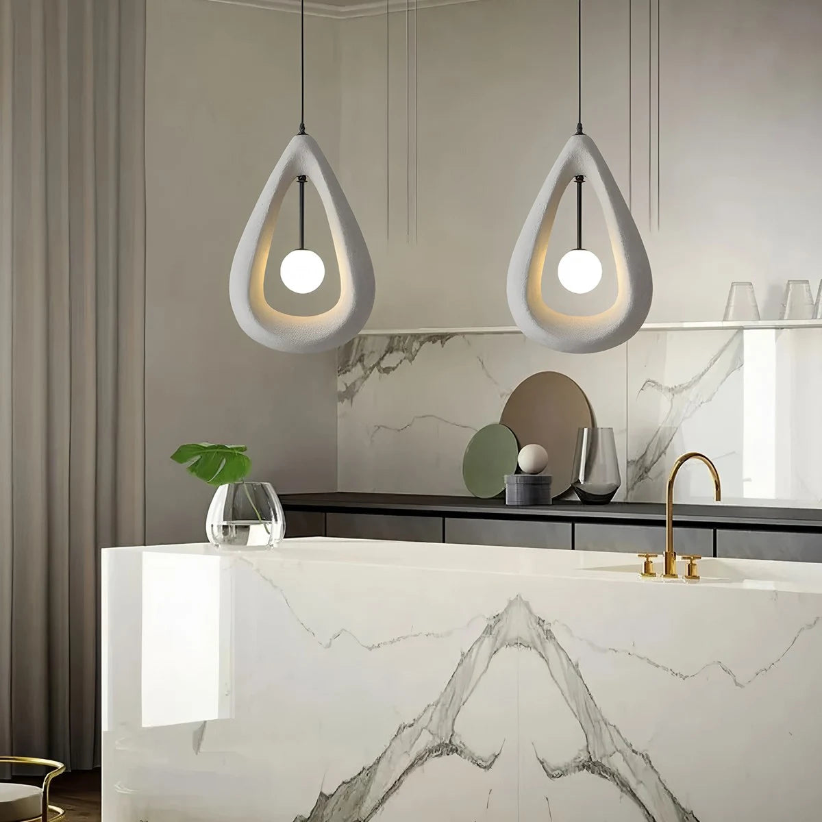 Antizer Contemporary Creative Teardrop Orb Pendant Light