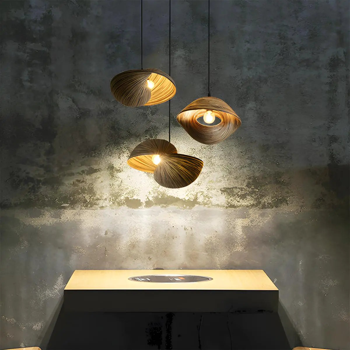 Antizer Creative Art Bamboo Weaving Pendant Light
