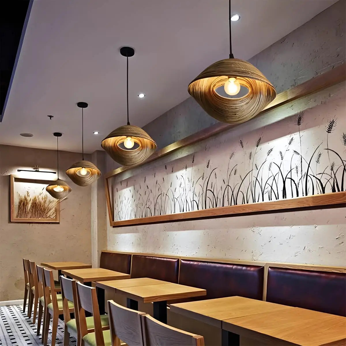 Antizer Creative Art Bamboo Weaving Pendant Light