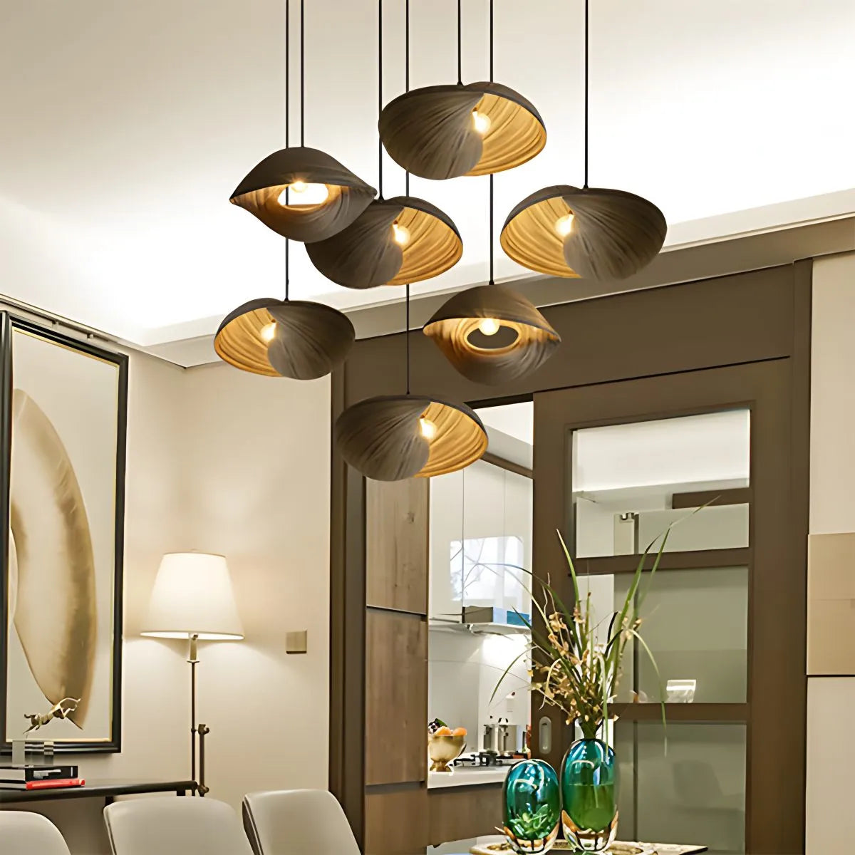 Antizer Creative Art Bamboo Weaving Pendant Light