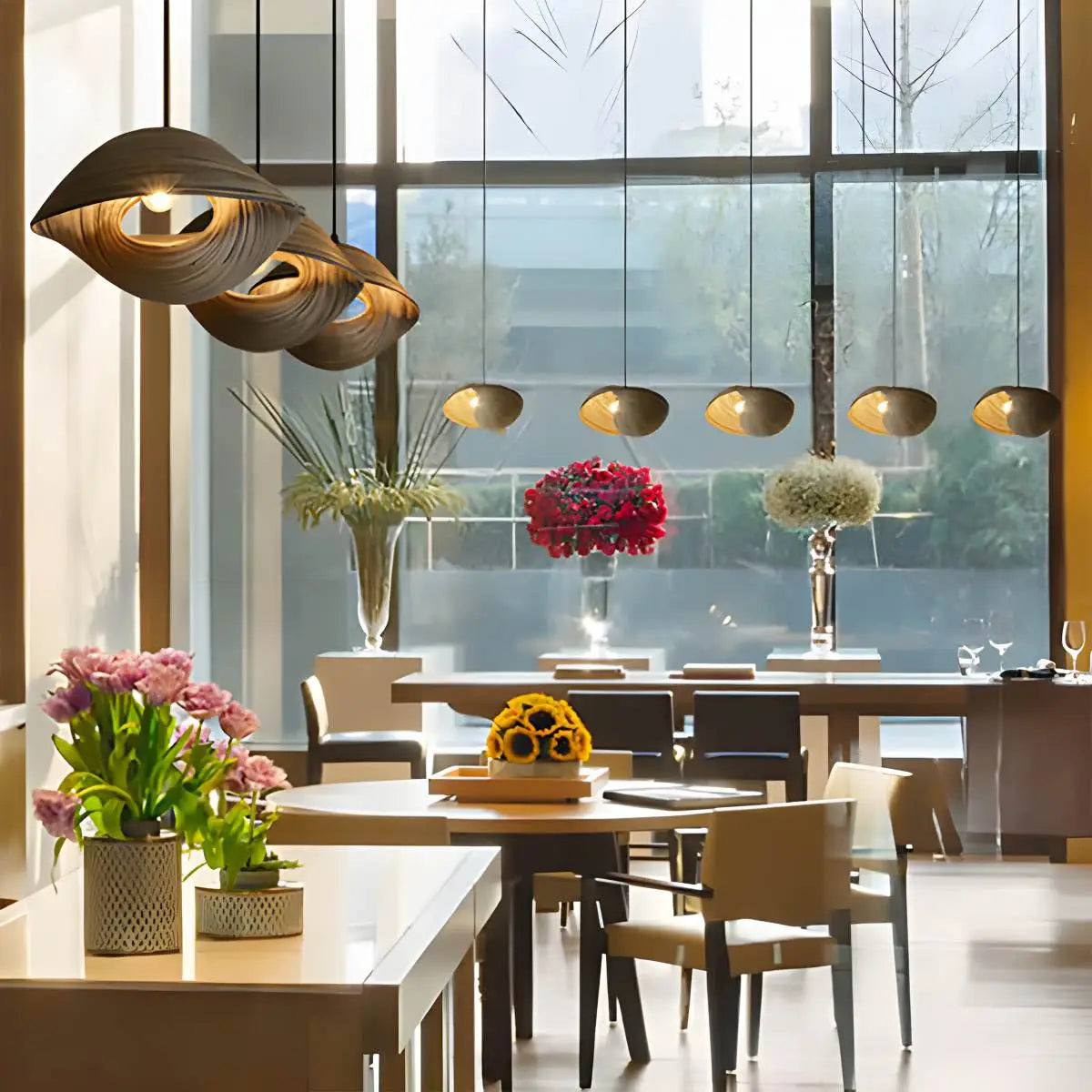 Antizer Creative Art Bamboo Weaving Pendant Light