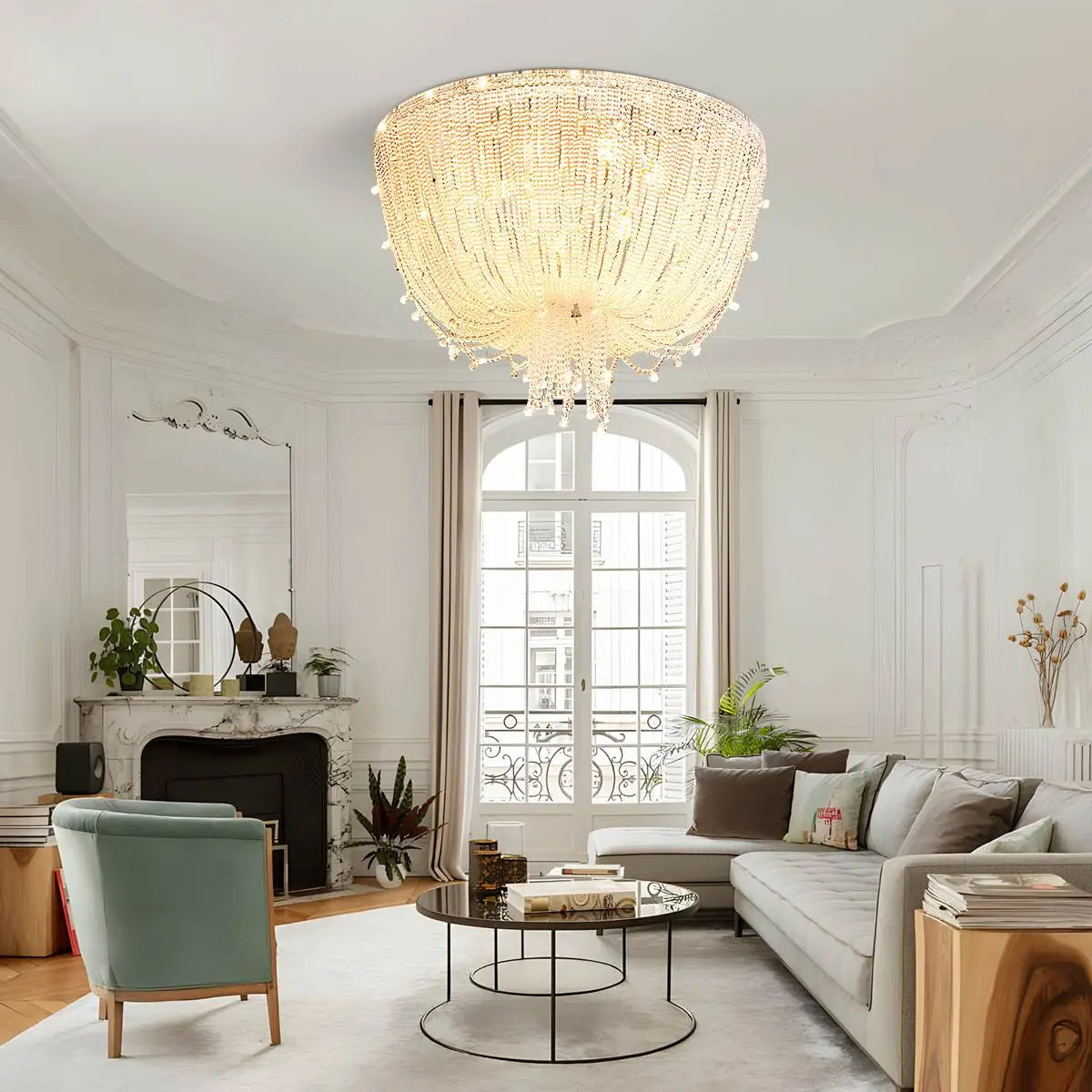 Antizer Creative Crystal Tassel Ceiling Light