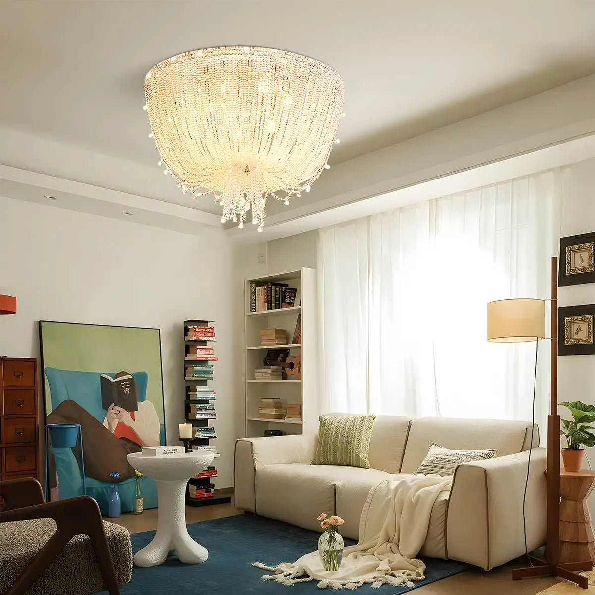 Antizer Creative Crystal Tassel Ceiling Light