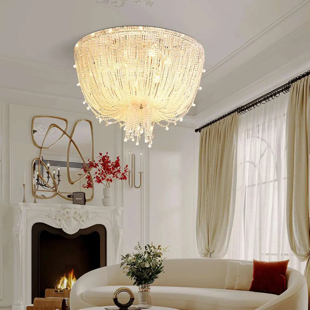 Antizer Creative Crystal Tassel Ceiling Light
