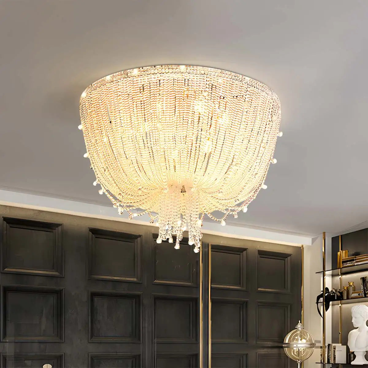 Antizer Creative Crystal Tassel Ceiling Light