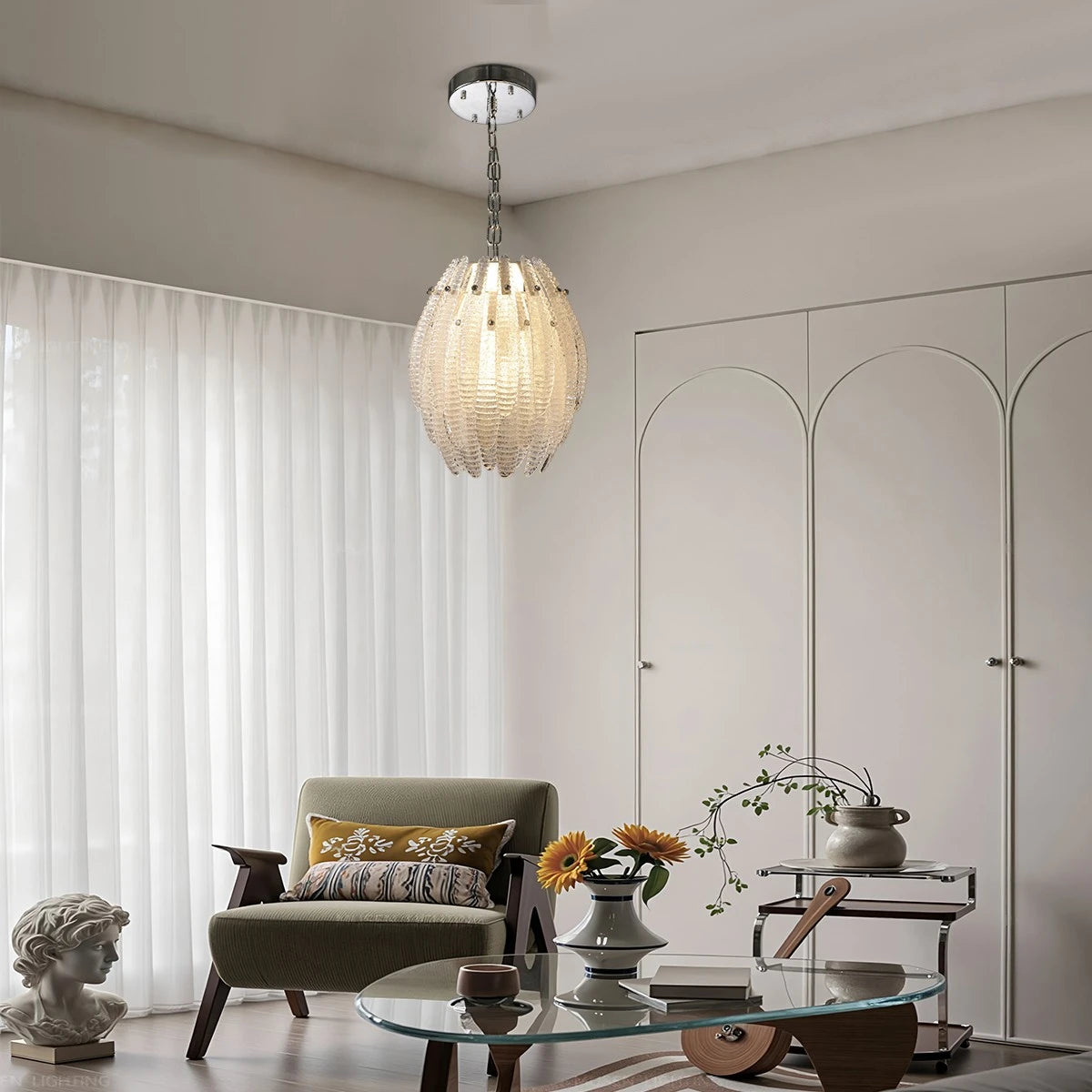 Antizer Creative Pinecone Glass Pendant Light