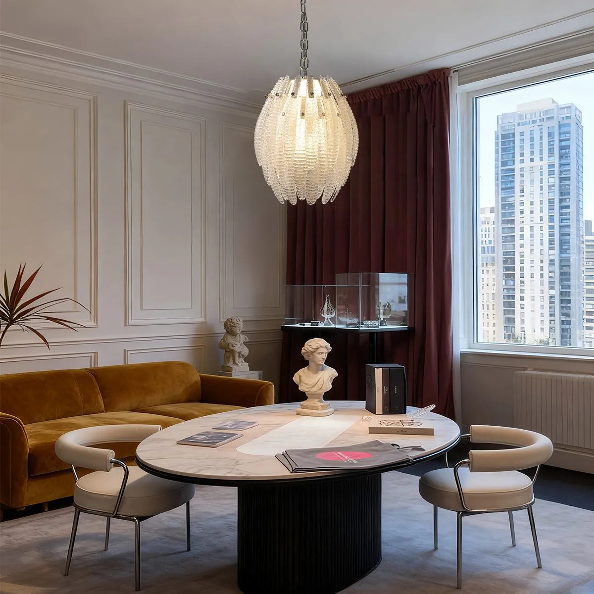 Antizer Creative Pinecone Glass Pendant Light